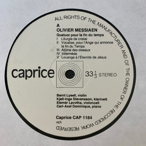 Olivier Messiaen – Quatuor Pour La Fin Du Temps - Kvartett För Tidens Ände, image 3