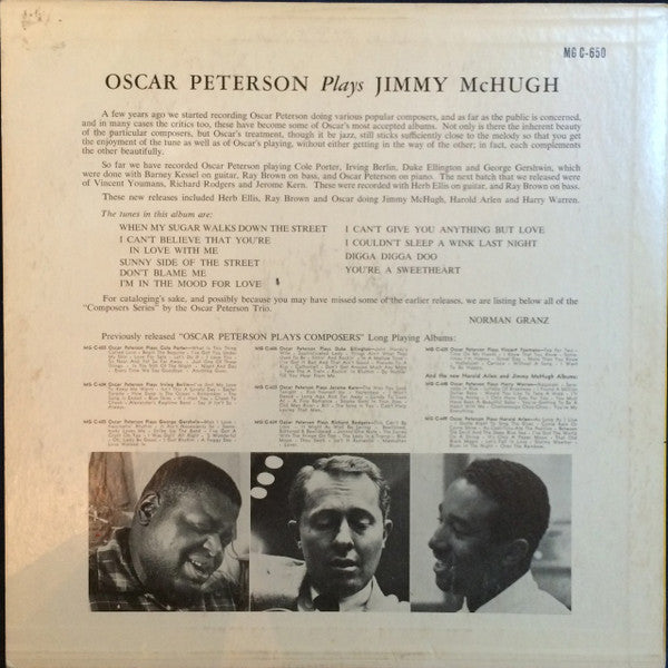 Oscar Peterson – Oscar Peterson Plays Jimmy McHugh, image 2