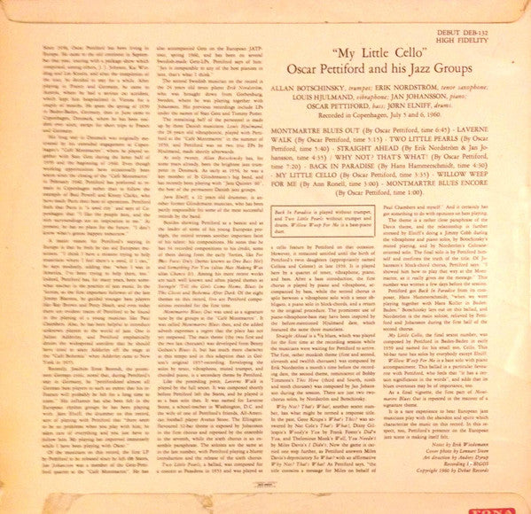 Oscar Pettiford And His Jazz Groups – My Little Cello, image 2