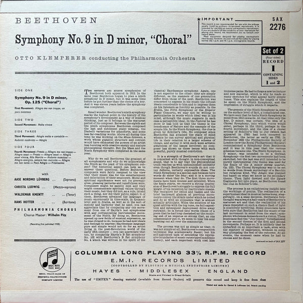 Klemperer, Beethoven, Philharmonia – Symphony No. 9 "Choral", image 2