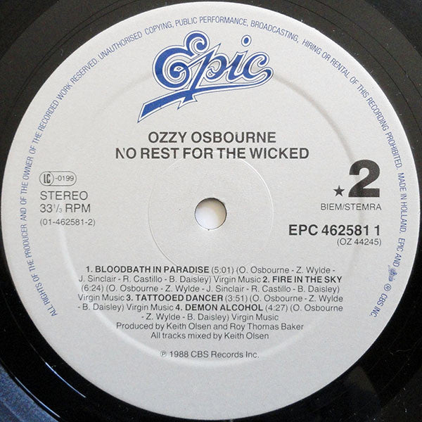 Ozzy Osbourne – No Rest For The Wicked, image 4