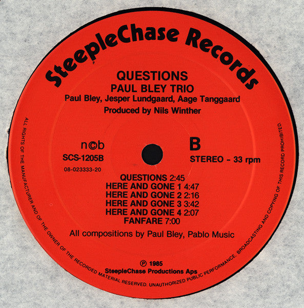 Paul Bley Trio – Questions, image 4