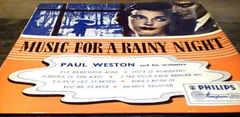 Front cover of Paul Weston And His Orchestra – Music For A Rainy Night, Philips, UK