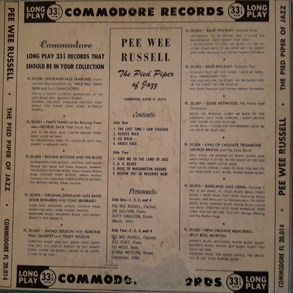 Pee Wee Russell – The Pied Piper Of Jazz, image 2
