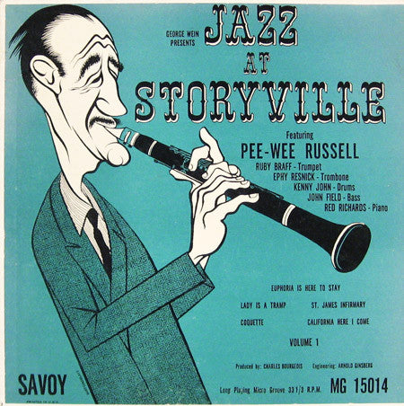 Front cover of Pee Wee Russell – Jazz At Storyville Vol. 1, Savoy Records, US, 1952