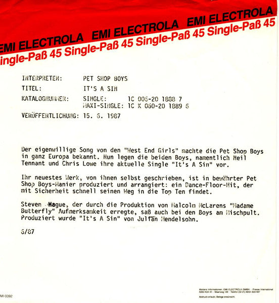 Pet Shop Boys – It's A Sin, image 5