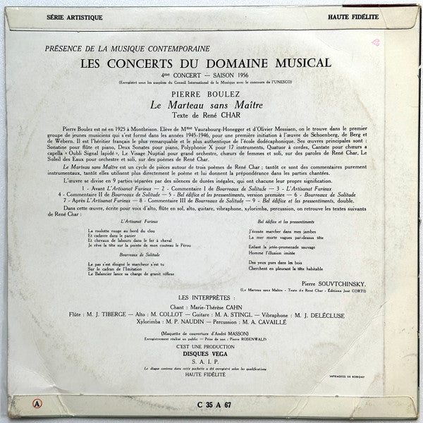 Pierre Boulez – Le Marteau Sans Maitre, image 2