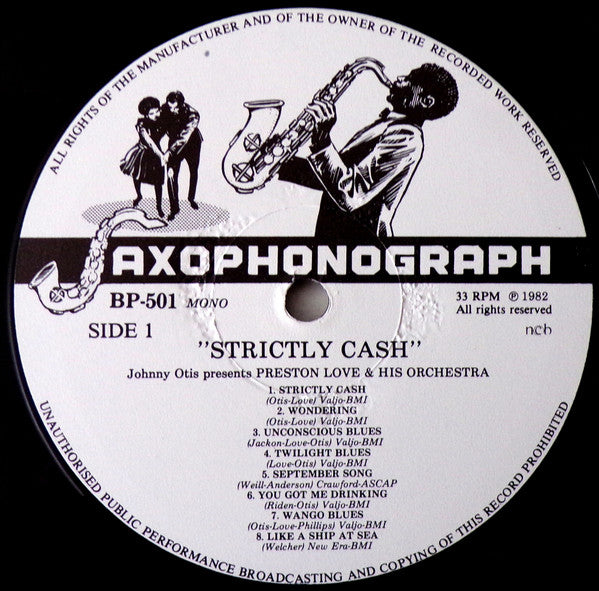 Preston Love And His Orchestra – Johnny Otis Presents Preston Love And His Orchestra - Strictly Cash, image 5