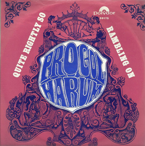 Front cover of Procol Harum – Quite Rightly So / Rambling On, Polydor, Norway, 1968