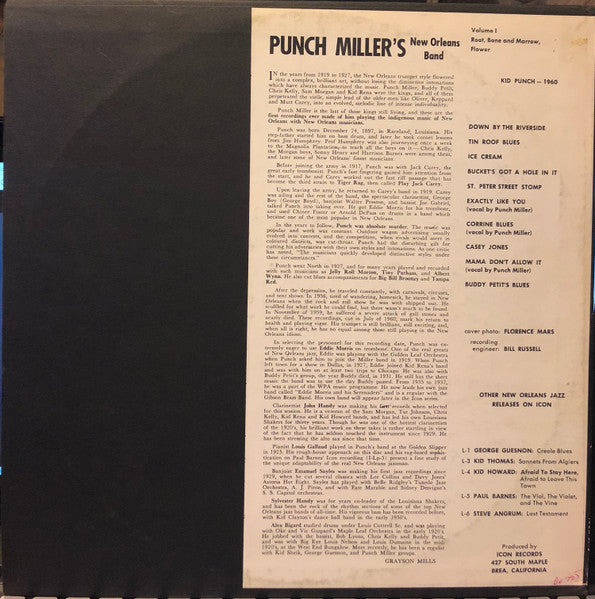 Punch Miller – Kid Punch-1960 Punch Millers N.O. Jazz Band, image 2