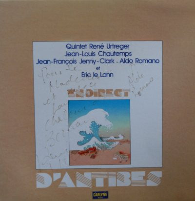 Front cover of Quintet René Urtreger - Jean-Louis Chautemps, Jean-François Jenny-Clark, Aldo Romano Et Eric Le Lann – En Direct D'Antibes, Carlyne Music, France, 1980