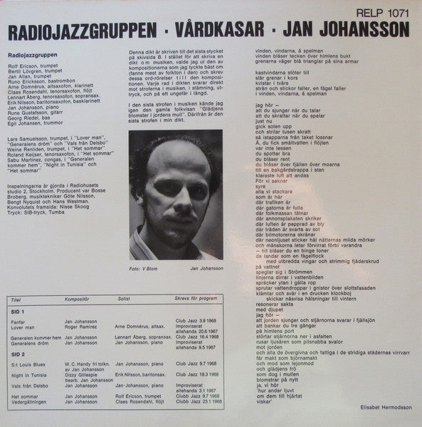 Radiojazzgruppen / Jan Johansson – Vårdkasar, image 2
