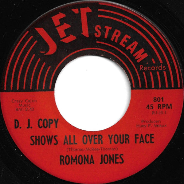 Front cover of Romona Jones – Shows All Over Your Face / (We Break) The Rules Made For Man, Jetstream Records, US, 1970