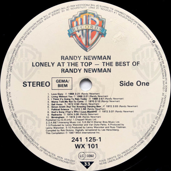 Randy Newman – Lonely At The Top - The Best Of Randy Newman, image 3