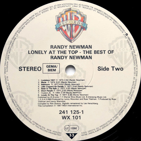 Randy Newman – Lonely At The Top - The Best Of Randy Newman, image 4