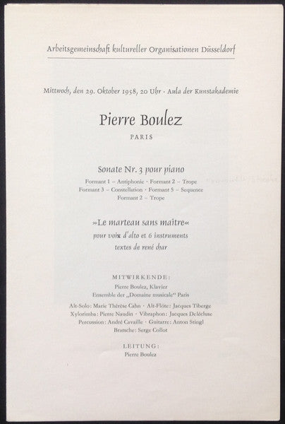 René Char / Pierre Boulez – Le Marteau Sans Maitre, image 4