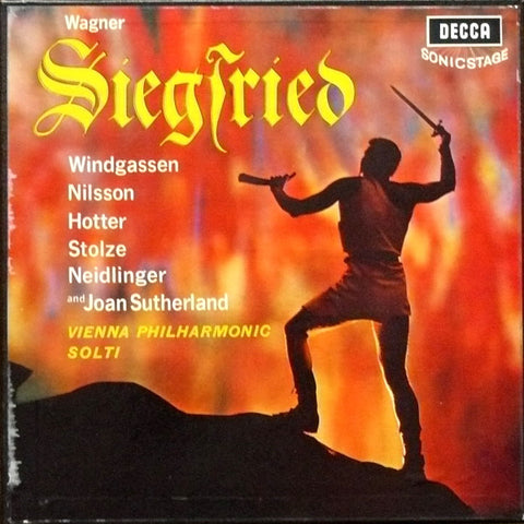 Front cover of Wagner, Windgassen, Nilsson, Hotter, Stolze, Neidlinger, Joan Sutherland, Vienna Philharmonic, Solti – Siegfried, Decca, UK, 1963
