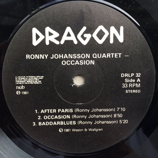 Ronny Johansson Quartet – Occasion, image 3