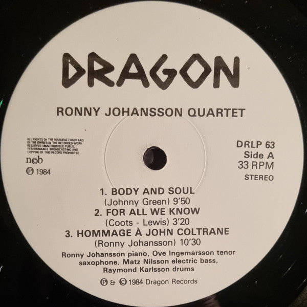 Ronny Johansson Quartet – Body And Soul, image 3