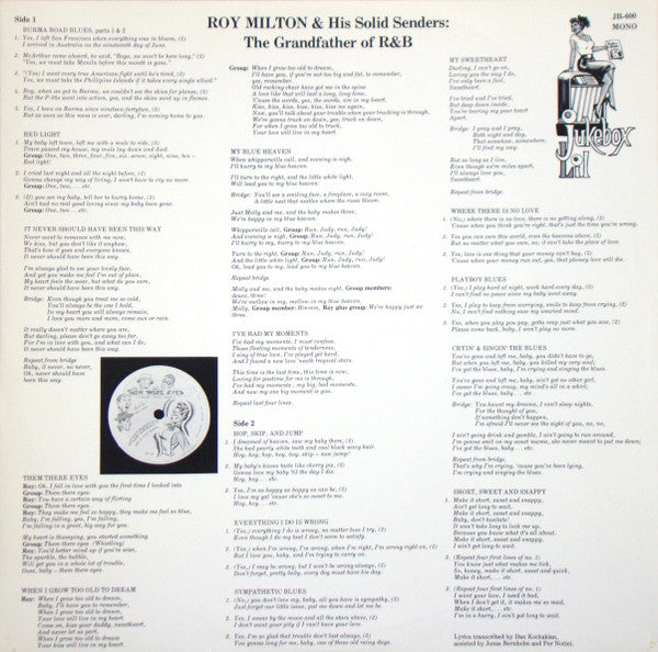 Roy Milton & His Solid Senders – The Grandfather Of R&B, image 2
