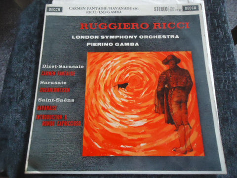 Front cover of Ruggiero Ricci, London Symphony Orchestra, Gamba, Bizet / Sarasate / Saint-Saëns – Carmen Fantaisie / Zigeunerweisen / Havanaise / Introduction & Rondo Capriccioso, Decca, UK, 1960
