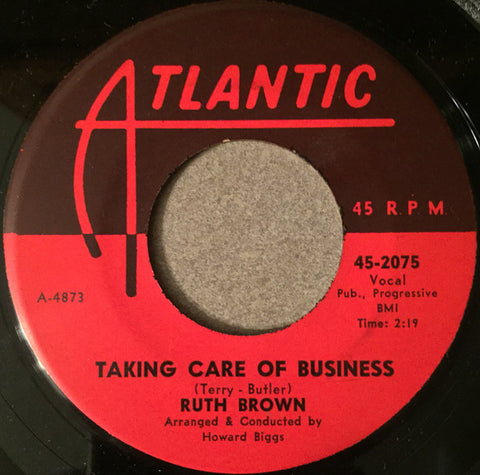 Front cover of Ruth Brown – Taking Care Of Business / Honey Boy, Atlantic, US, 1960
