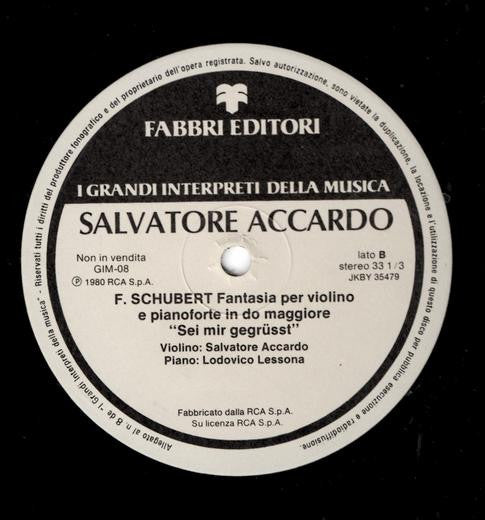 Salvatore Accardo, Bach / Schubert – Partita No. 2 In D Minor For Violin, BWV 1004 / Fantasia In C For Violin And Piano, D.934 "Sei Mir Gegrüsst", image 3