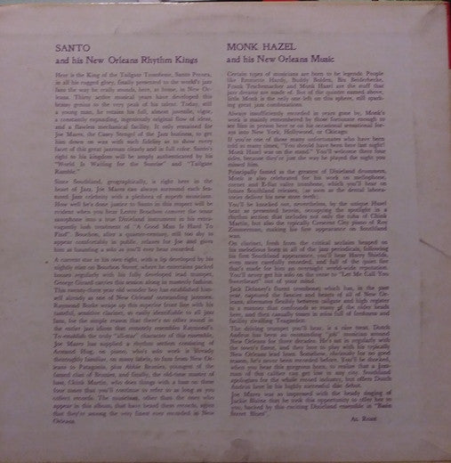 Santo Pecora & Monk Hazel – Santo And His New Orleans Rhythm Kings / Monk Hazel And His New Orleans Music, image 2