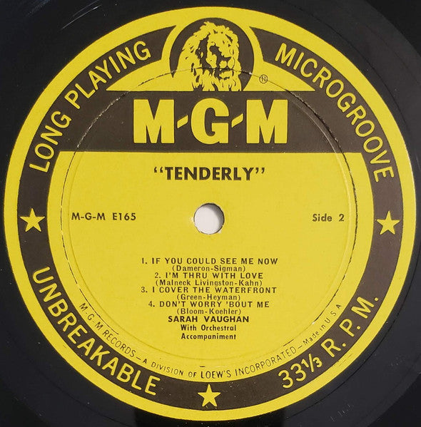 Sarah Vaughan – Tenderly, image 3