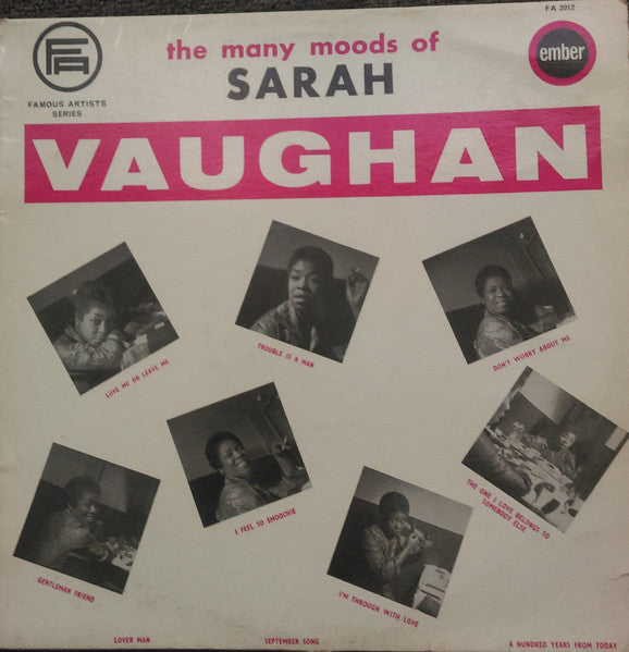 Front cover of Sarah Vaughan – The Many Moods Of Sarah Vaughan, Ember Records, UK, 1965