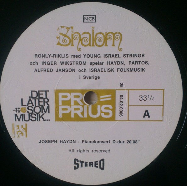 Shalom Ronly-Riklis, Young Israel Strings, Inger Wikström – Shalom, image 3