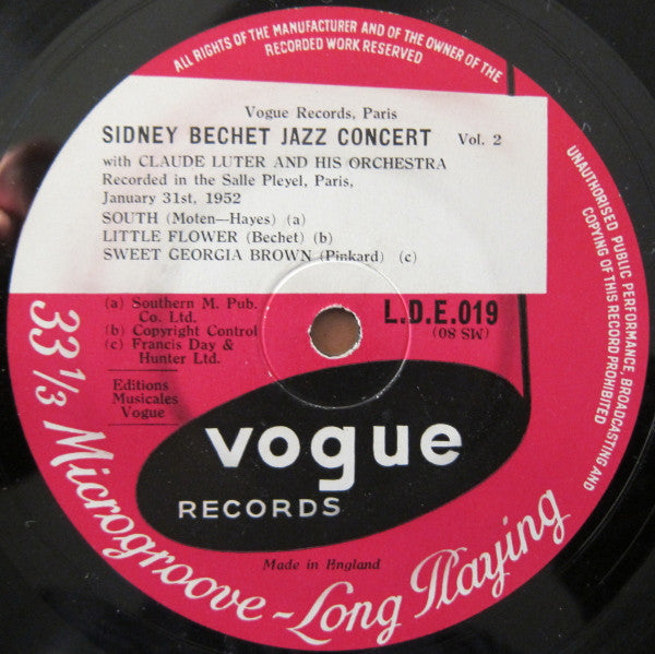 Sidney Bechet – Jazz Concert, Vol. 2, image 4