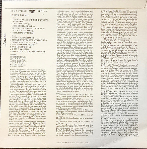 Snooks Eaglin – Blues From New Orleans Vol. 2, image 2