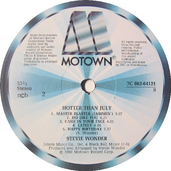 Stevie Wonder – Hotter Than July, image 4