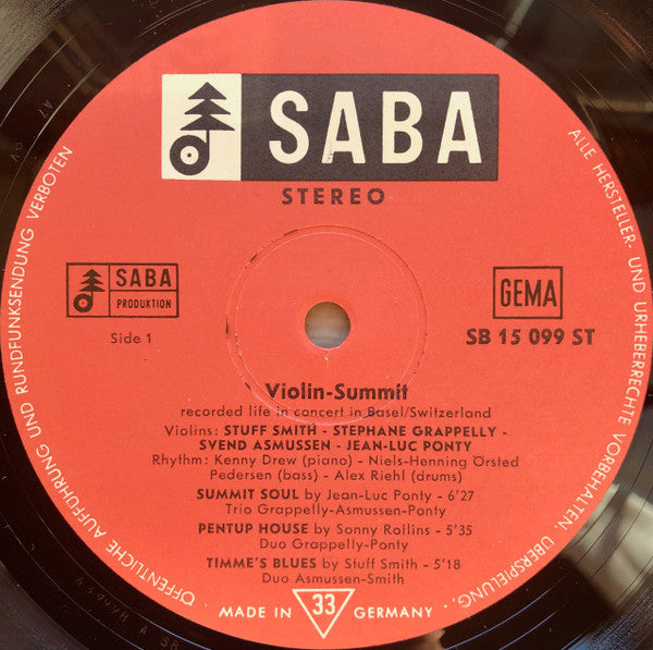 Stuff Smith / Stephane Grappelly / Svend Asmussen / Jean-Luc Ponty – Violin-Summit, image 5