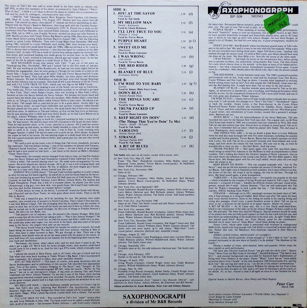 Tab Smith – Joy! At The Savoy, image 2