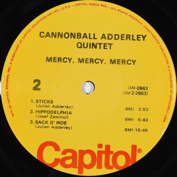 The Cannonball Adderley Quintet – Mercy, Mercy, Mercy! (Live At "The Club"), image 4
