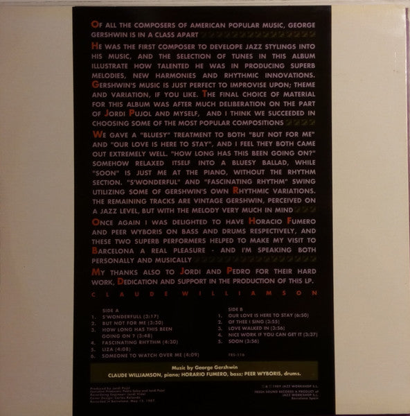 The Claude Williamson Trio – Plays Gershwin, image 2