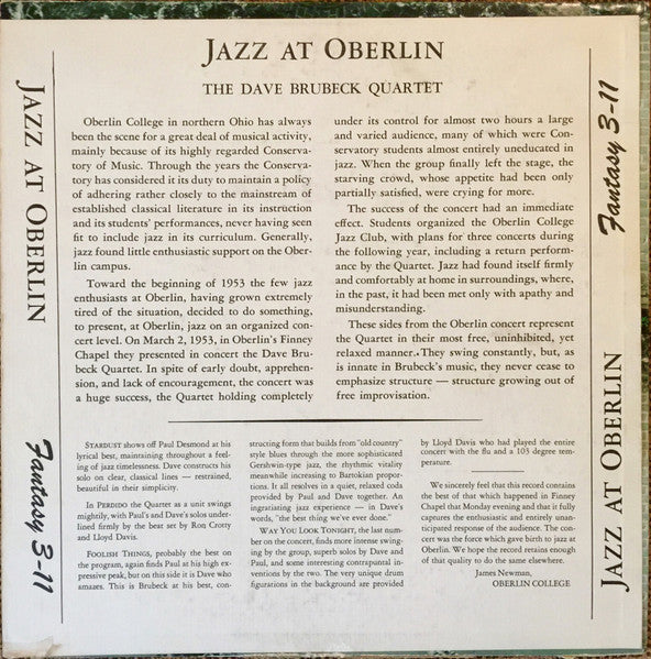The Dave Brubeck Quartet – Jazz At Oberlin, image 2