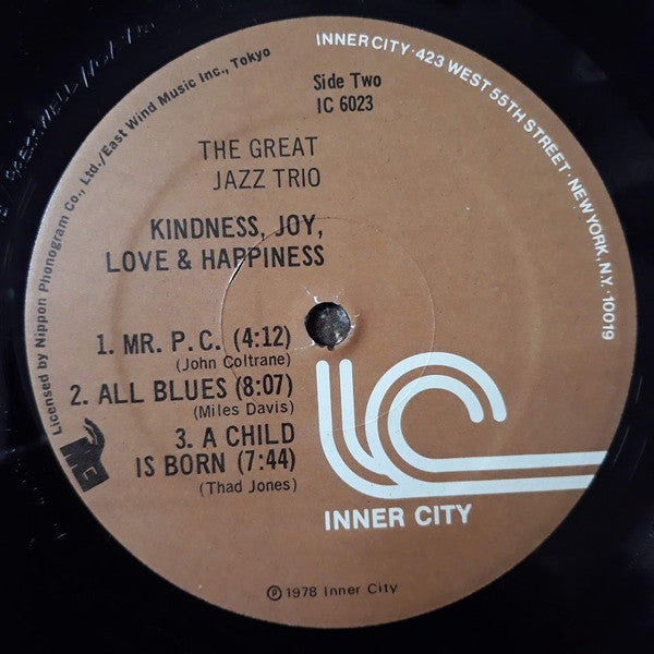 The Great Jazz Trio – Kindness, Joy, Love & Happiness, image 4