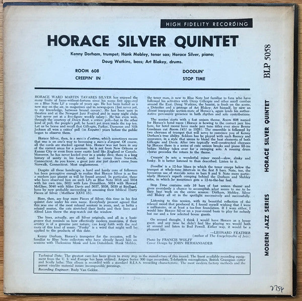 Horace Silver Quintet – Horace Silver Quintet Volume 3, image 2