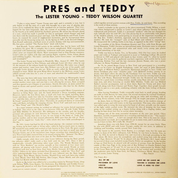 The Lester Young-Teddy Wilson Quartet – Pres And Teddy, image 2