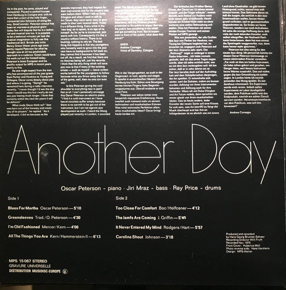 The Oscar Peterson Trio – Another Day, image 3