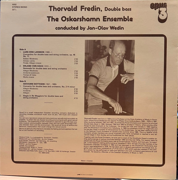 Thorvald Fredin, Oskarshamnsensemblen, Jan-Olav Wedin – Concertos For Double Bass And Orchestra, image 2