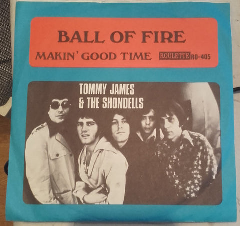 Front cover of Tommy James & The Shondells – Ball Of Fire, Roulette, Sweden, 1969