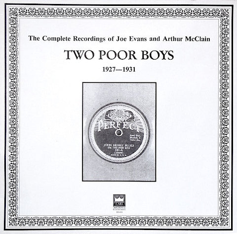 Front cover of Two Poor Boys – The Complete Recordings Of Joe Evans And Arthur McClain 1927-1931, Earl Archives, Austria, 1985