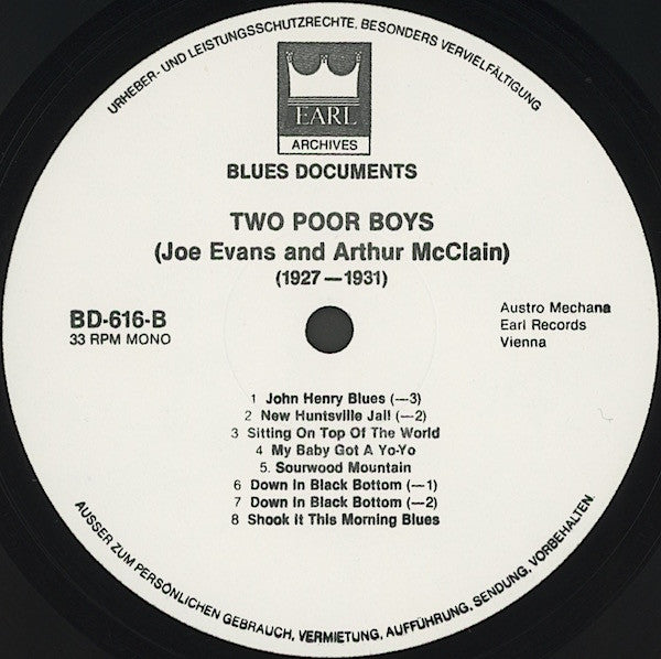 Two Poor Boys – The Complete Recordings Of Joe Evans And Arthur McClain 1927-1931, image 4