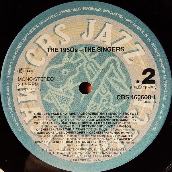 Various – 1950s Jazz The Singers, image 4