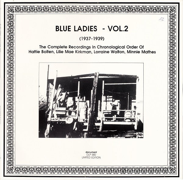 Front cover of Various – Blue Ladies - Vol.2 (1937-1939), Document Records, Austria, 1989