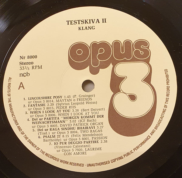 Various – Testskiva 2 (Klang), image 5